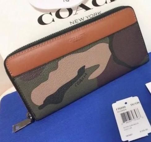 COACH コーチ 新品 迷彩 柄 長財布 メンズ レディース 小物 財布 60