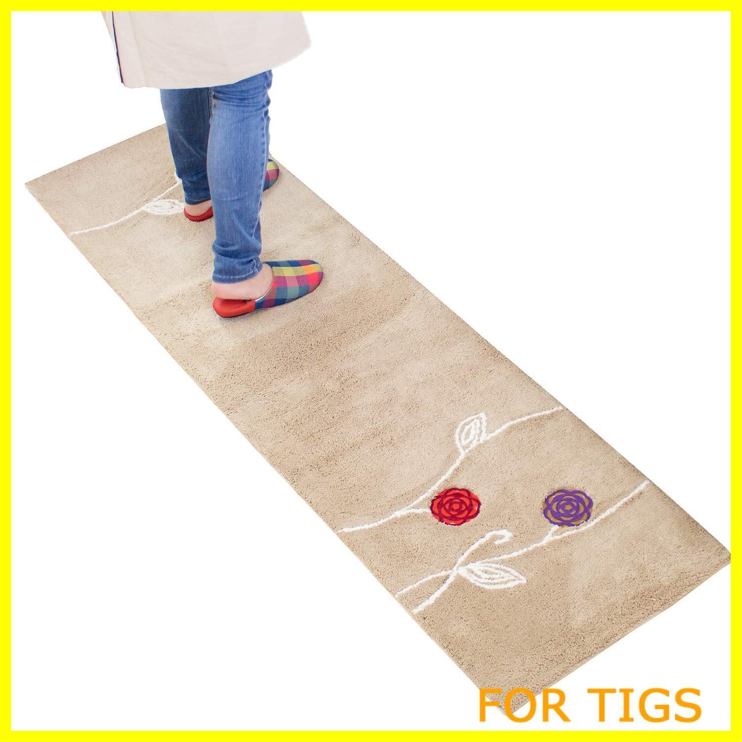 オカ エトフ キッチンマット 約50×180cm ベージュ