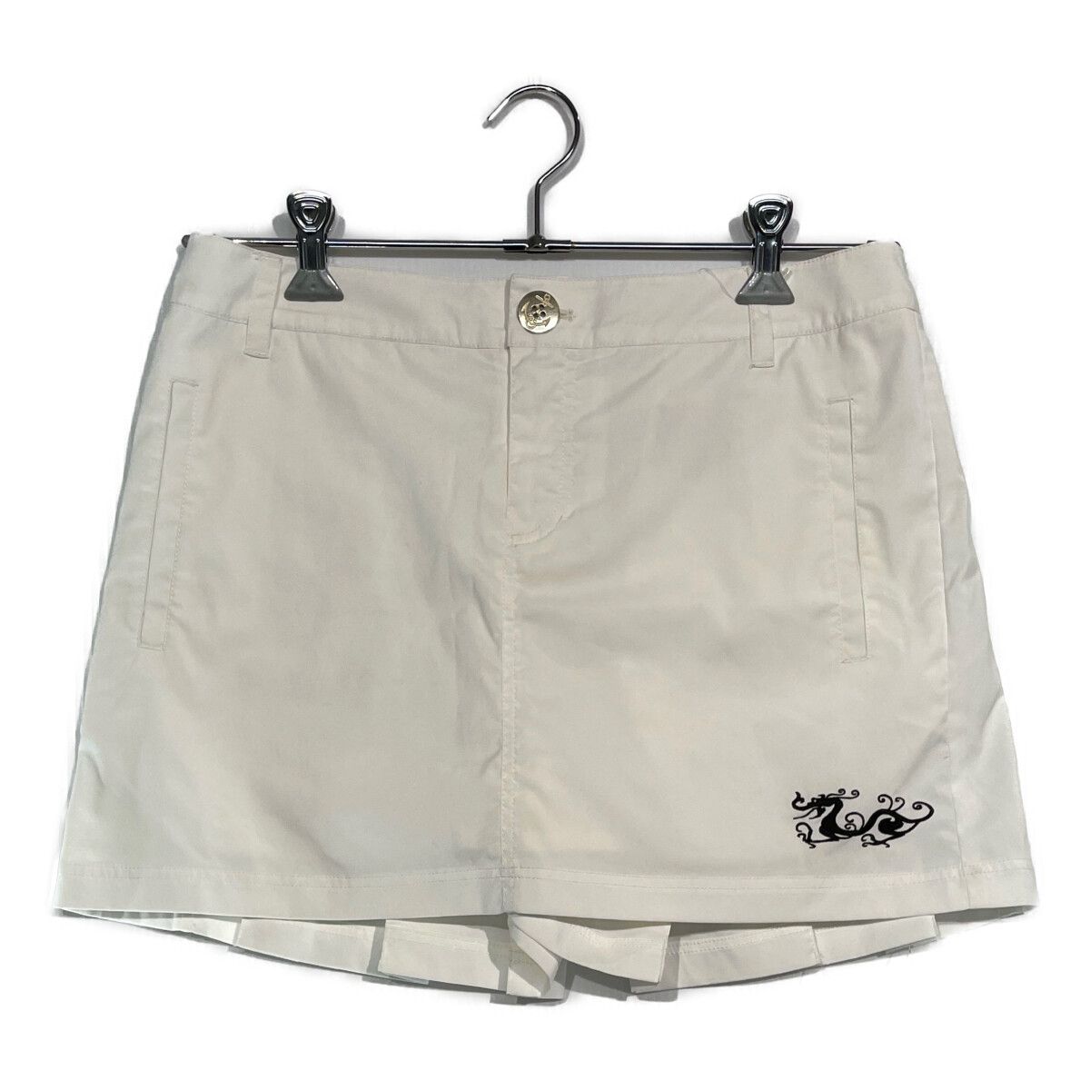 Dance With Dragon - coco 中古 ダンスウィズドラゴン DANCE WITH DRAGON レディース スカート風ショートパンツ 4(LL) 白 薄手 ロゴ 中古 レディース ダンスウィズドラゴン DANCE WITH DRAGON