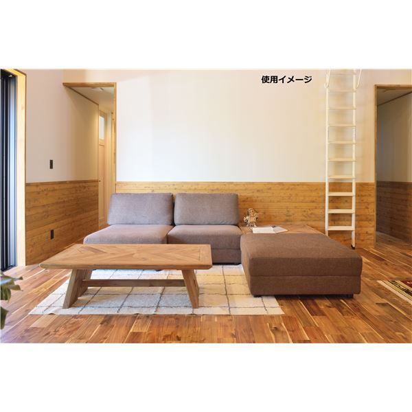 グレー 3人掛けソファ 木製脚付き 約98cm グレー 3人掛けソファ 木製