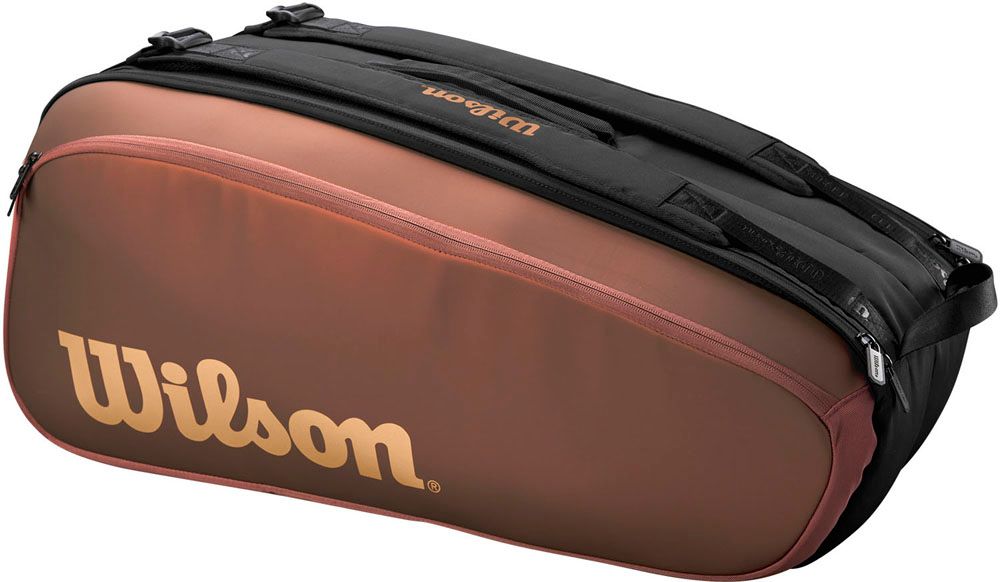 ウイルソン Wilson テニス スーパーツアー 9PK プロスタッフ V14 ラケットバッグ SUPER TOUR PRO STAFF 9本まで収納 バッグ ケース 部活 試合 大会 WR80245010 ブラウン ブラック