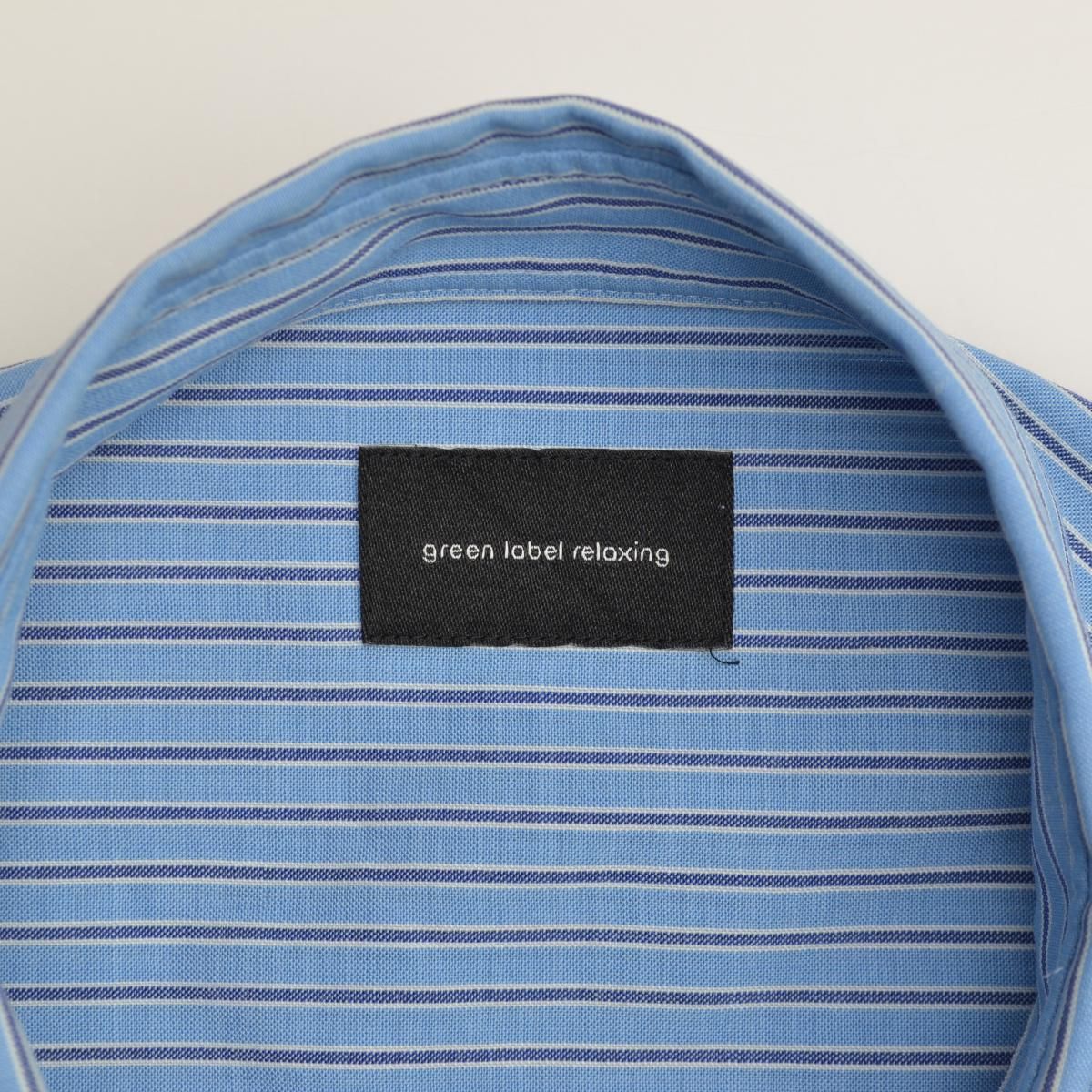 【UNITEDARROWSGreenLabelRelaxing】24SS 3216-108-1774 TW ウォッシャブルトロ ジャストルーズストライプシャツ半袖シャツ