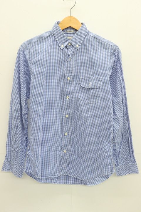  individualized shirts メンズ長袖シャツ 14 ボタンダウン 長袖シャツ individualized shirts 14 1 2 32 青 ブルー チェック