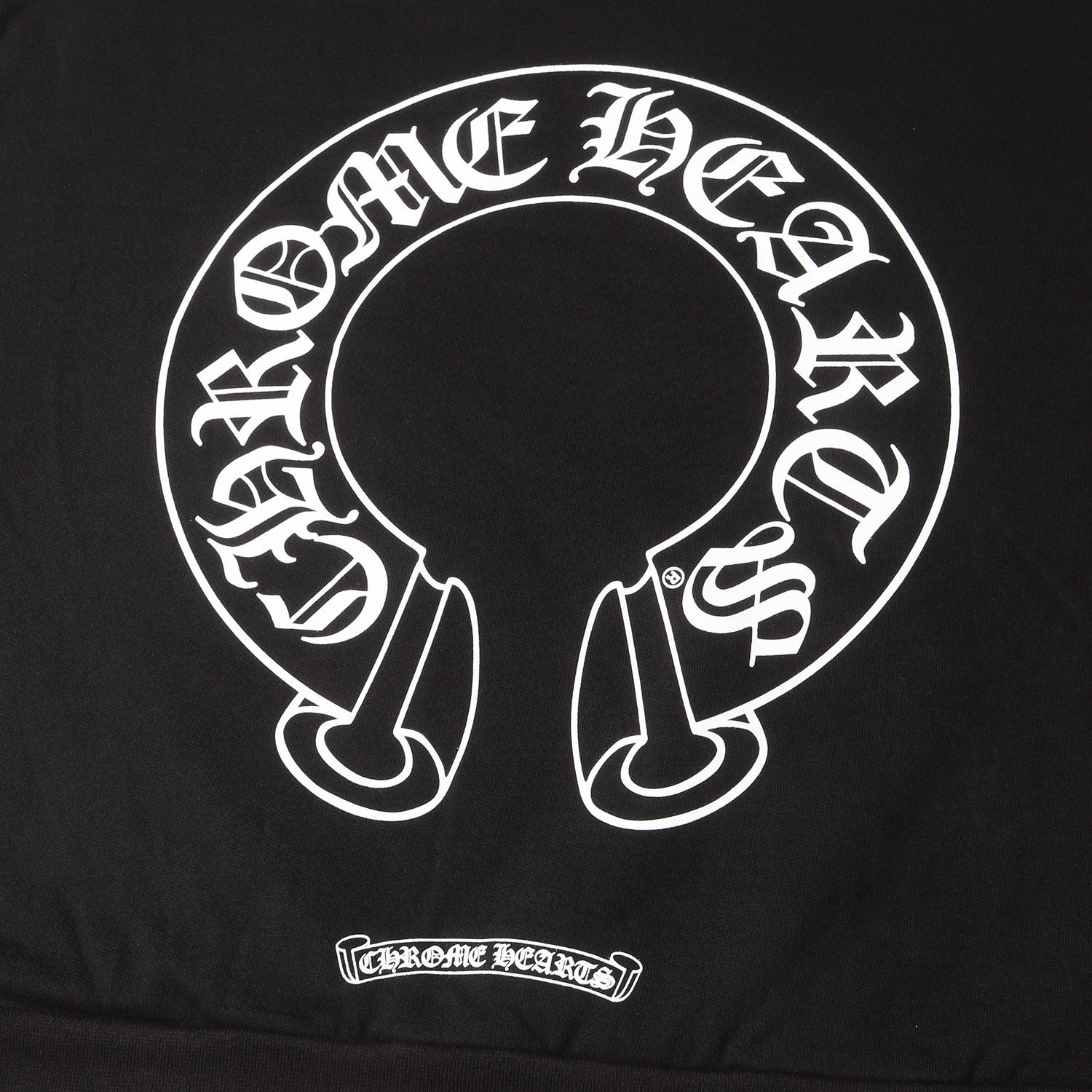 【超特価sale開催！】 CHROME HEARTS クロムハーツ スウェット ブラック 黒 サイズ XL 24SS ホースシュー-フローラルクロス クルーネック スウェットシャツ SWTSHRT PLVR トップス トレーナー メンズ