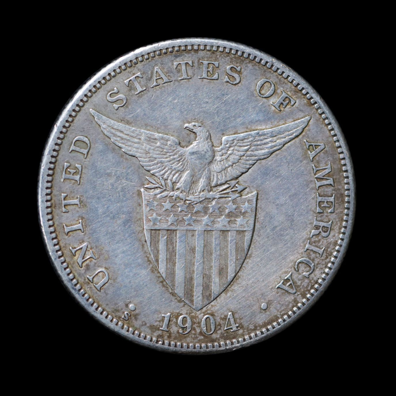 PHILIPPINES US Administration アメリカ統治下フィリピン Peso Large type 1904 銀貨