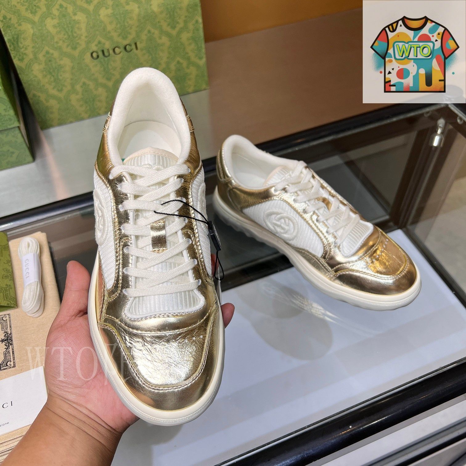 Gucci グッチ Mac80 ロートップ スニーカー 限定コラボ！即納！GUCCI x HATTIE STEWART MAC80 スニーカー