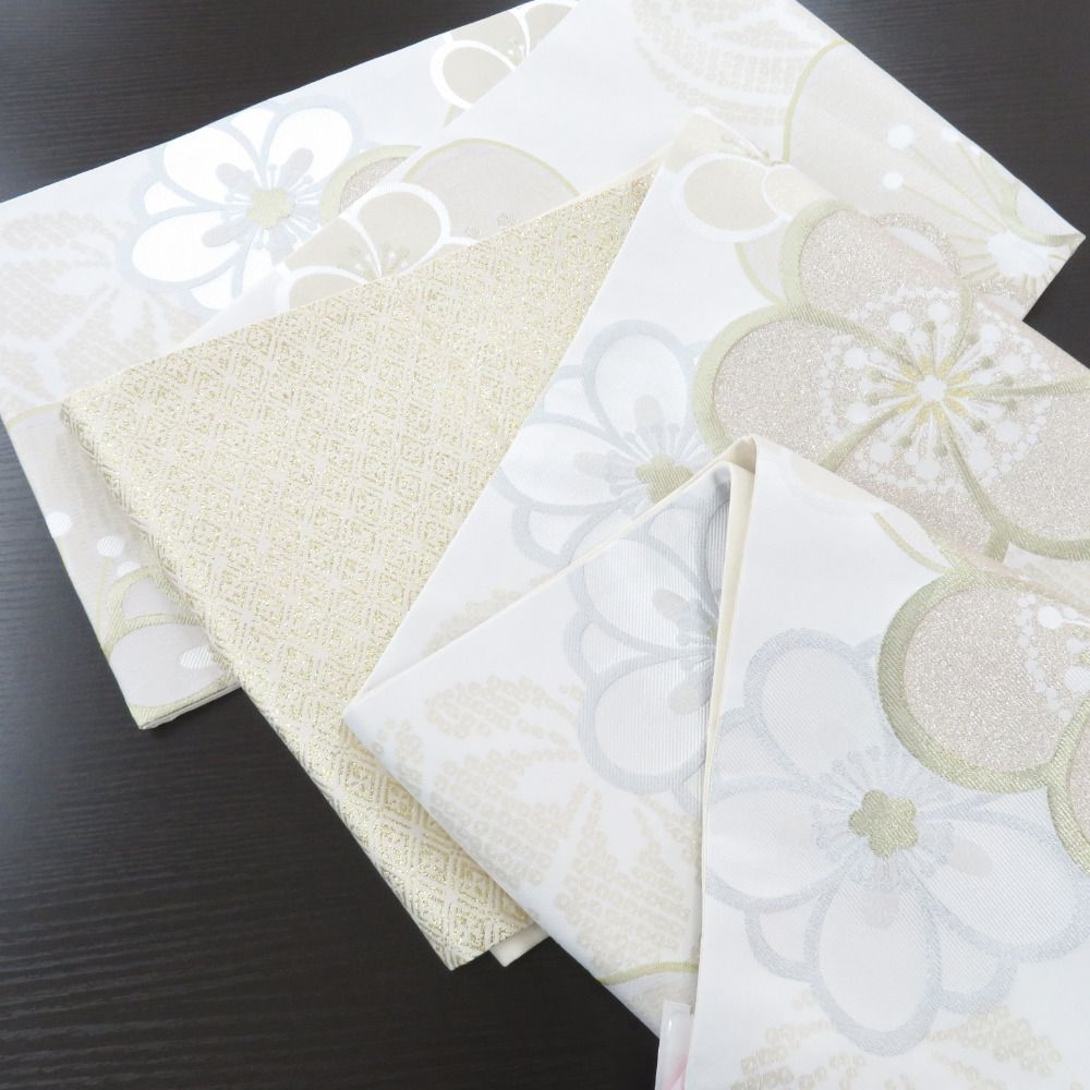 平和屋本店□最高級 明綴れ 全通柄袋帯 花唐草菱文 金糸 逸品 未使用  