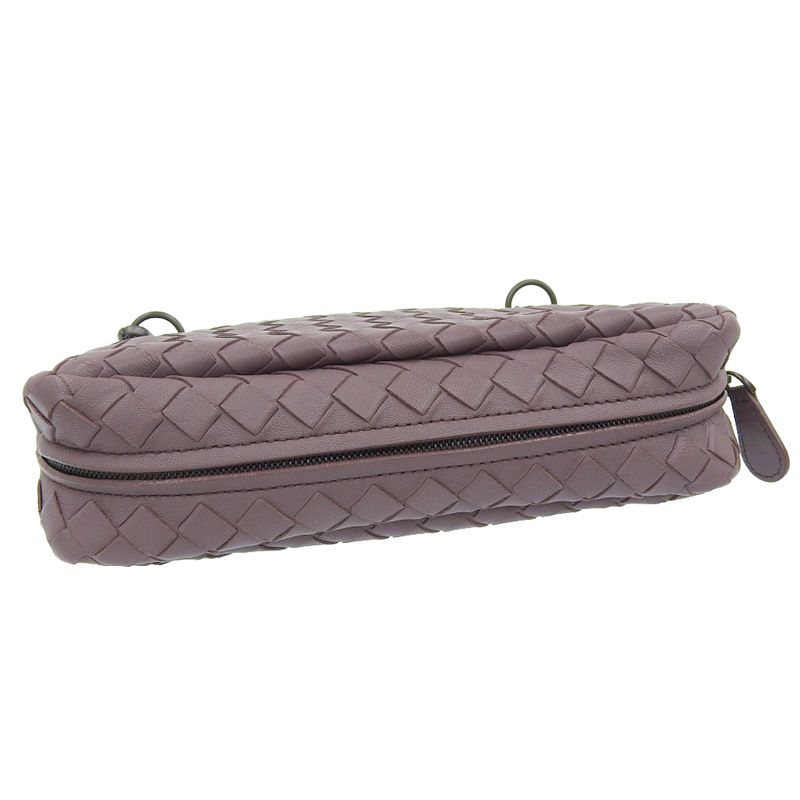 ボッテガヴェネタ BOTTEGA VENETA イントレチャート ショルダーバッグ レザー パープル 中古 新入荷 OB2396 ボッテガヴェネタ BOTTEGA VENETA イントレチャート ショルダーバッグ