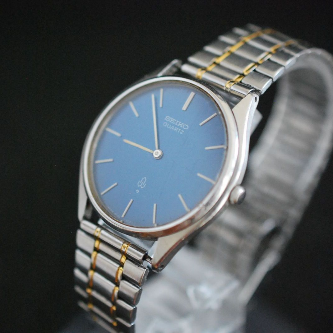 ヴィンテージ SEIKO セイコー シャリオ メンズ腕時計 新品電池 稼働品 247 【新品電池 稼働】 Vintage Seiko Blue Dial セイコー シャリオ
