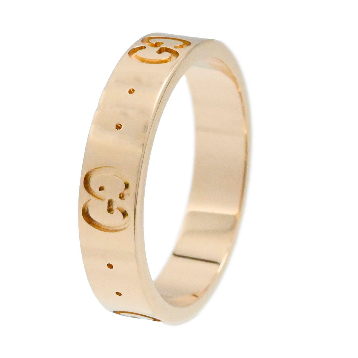 グッチ GUCCI 750PG ピンクゴールド K18PG GGアイコンリング サイズ10  