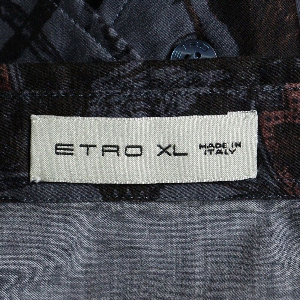 ETRO エトロ ロングスリーブシャツ シャドウ ペイズリー ホワイト コットン ETRO (エトロ) ストレッチコットン ペイズリー 長袖 シャツ