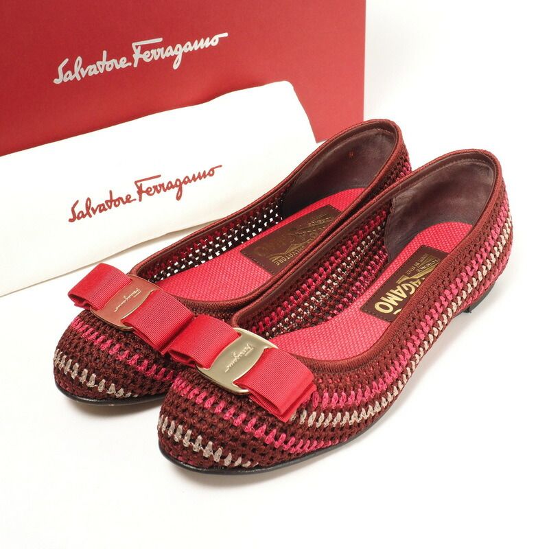 □美品□Salvatore Ferragamo サルヴァトーレ フェラガモ《VARINA/ヴァリナ》ヴァラ バレエシューズ フラットパンプス 靴  サイズ 4.5D（22cm相当）リボン マクラメ イタリア製 ブランド古着【中古】20240401/GP6377 - メルカリ