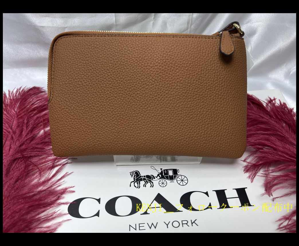 新品コーチCOACH 財布 長財布 シグネチャー ダブル ジップ ウォレット シグネチャー キャンバス ポーチ ペブルレザー ラグジュアリー  リストレット ブラウン プレゼント 贈り物 ギフト メンズ 財布 レディース ブランド - メルカリ