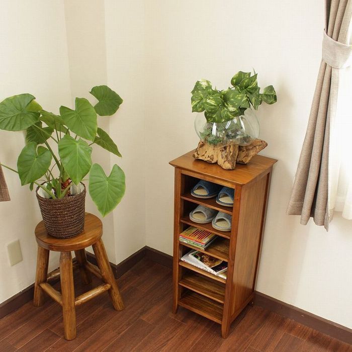 スリッパラック　チーク材　ヴィンテージ レトロ　フリーラック スリッパラック マルチラック チーク家具 木製 無垢 収納棚 花台