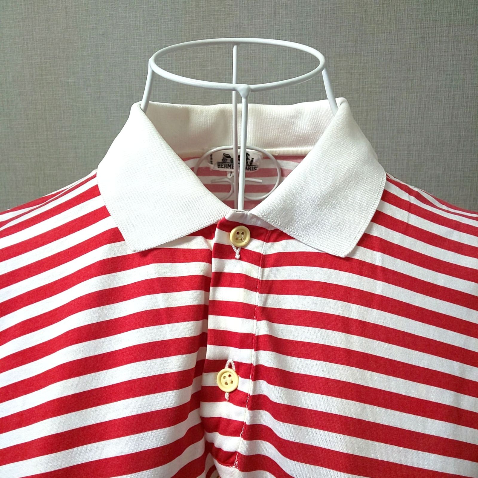HERMES エルメス ポロシャツ ボーダー ロゴ