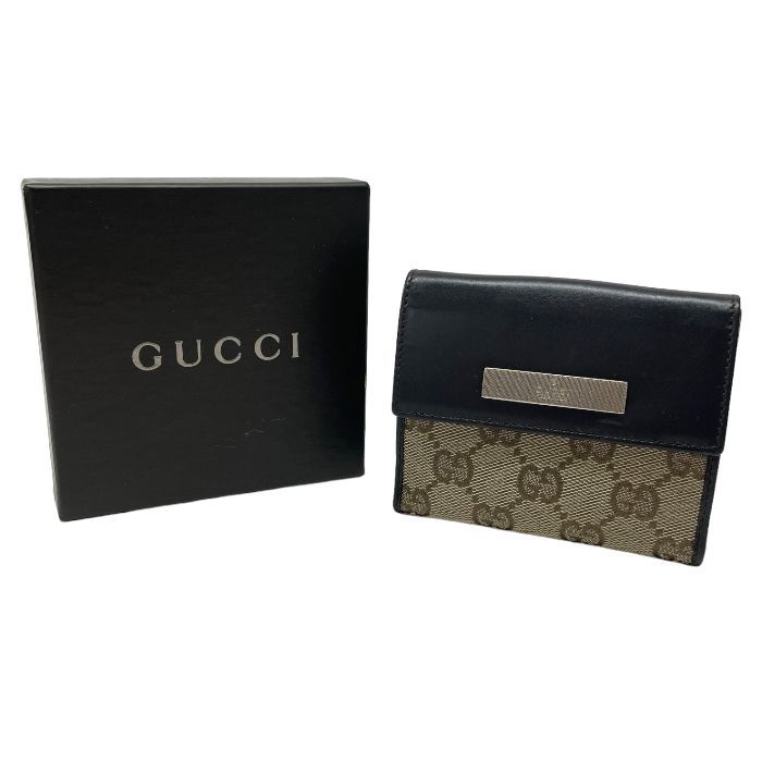 グッチ GUCCI コンパクトウォレット レザー GGキャンバス 035