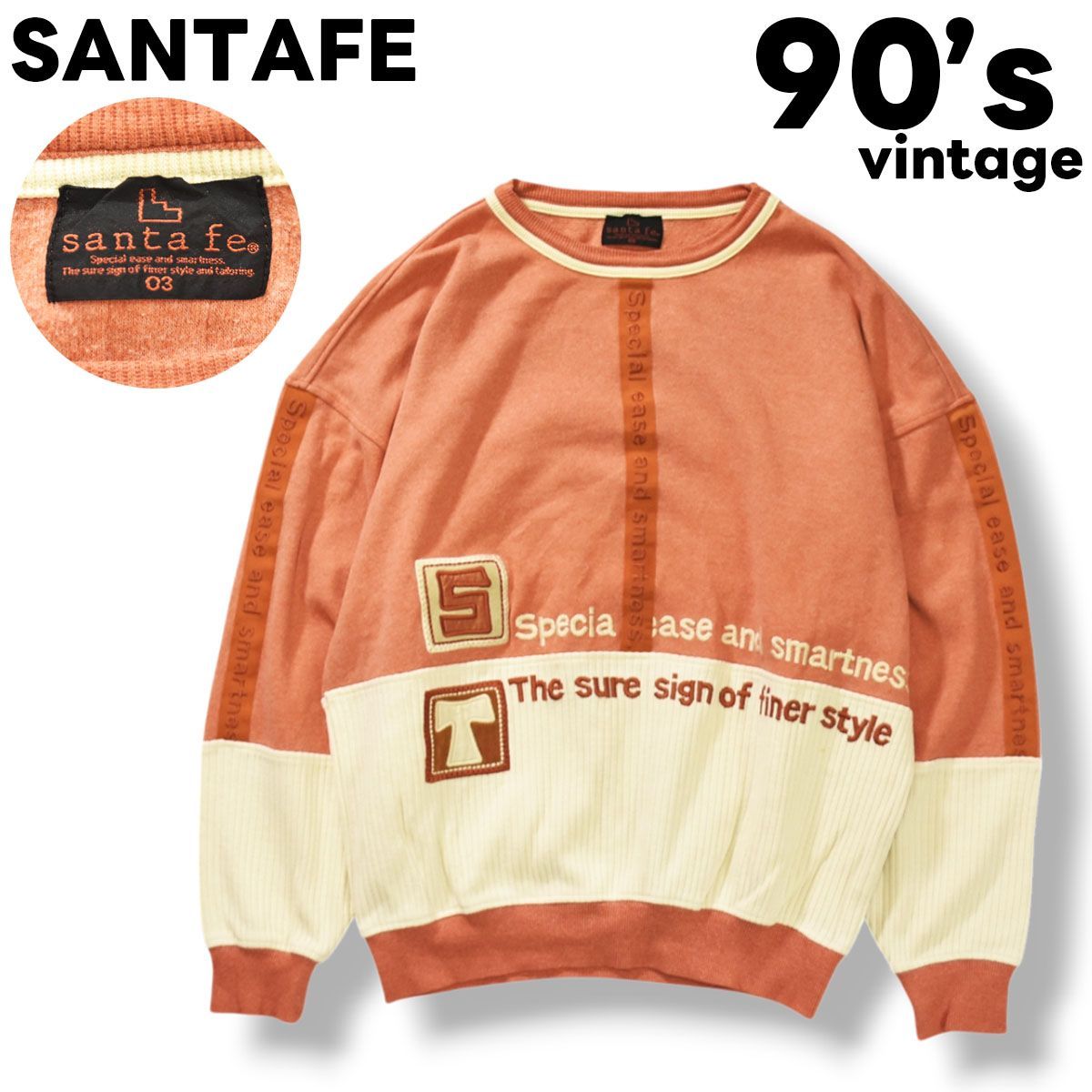 美品 90's Vintage Santafe スウェット 刺繍トレーナー santafe サンタフェ トレーナー スウェット 90sメンズトレーナー