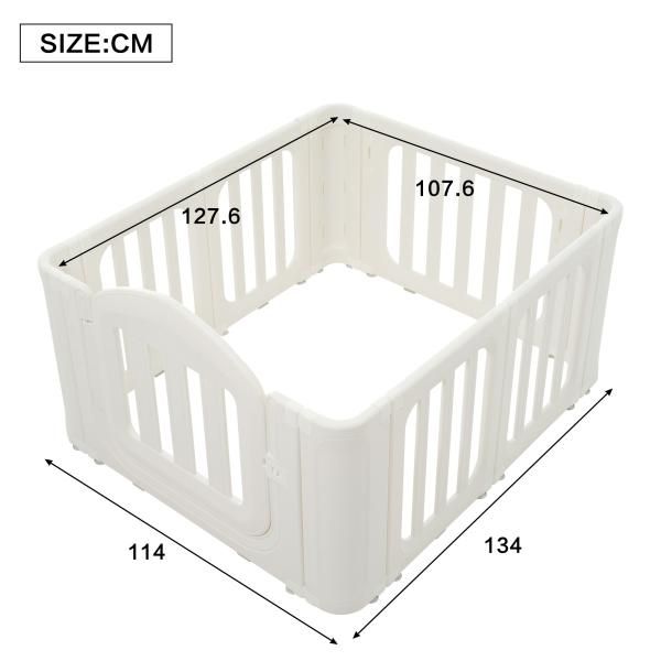 ベビーサークル 小さめ 置くだけ ベビーゲート ベビーフェンスプレイサークル ドア付 ベビーフェンス プレイヤード 外径114*134cm 内径127*107cm 安全設計