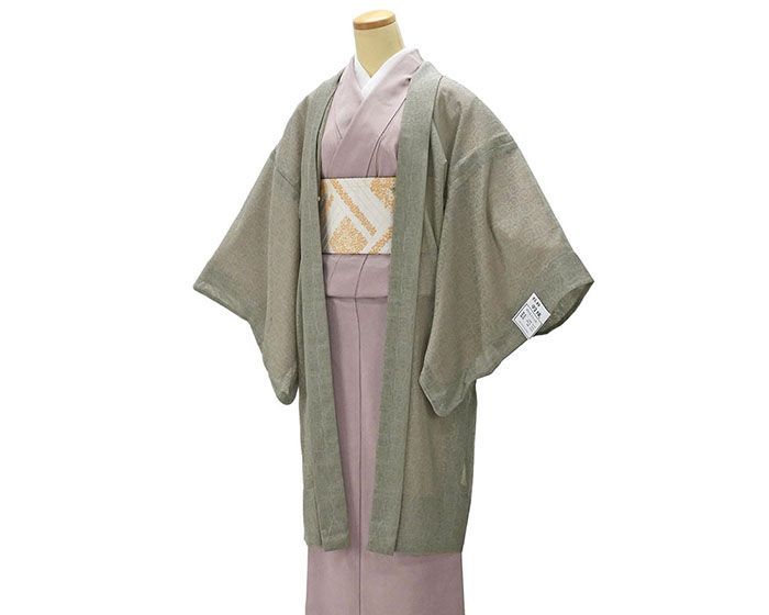 羽織 紋紗 薄物 洗える 羽織り 幾何学 仕立上がり ポリエステル ちりよけ 単衣 長羽織 コート レディース フリーサイズ 着物 p3329