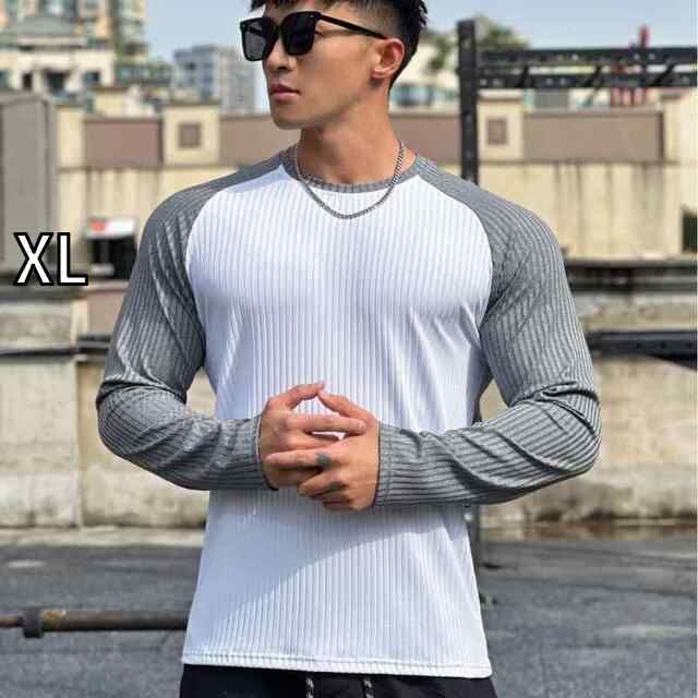 [XL]メンズ ファッション 服 男性用 オシャレ シンプル 大人 かっこいい 大きいサイズ ストリート 紳士服 秋冬 ラウンドネック カジュアル スポーツ トレーニング ウェア ストリート プルオーバー スウェットシャツ フィットネス 長袖