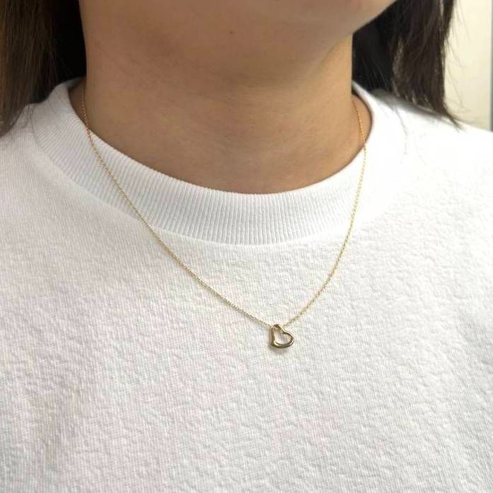 K18 オープンハートプチペンダント