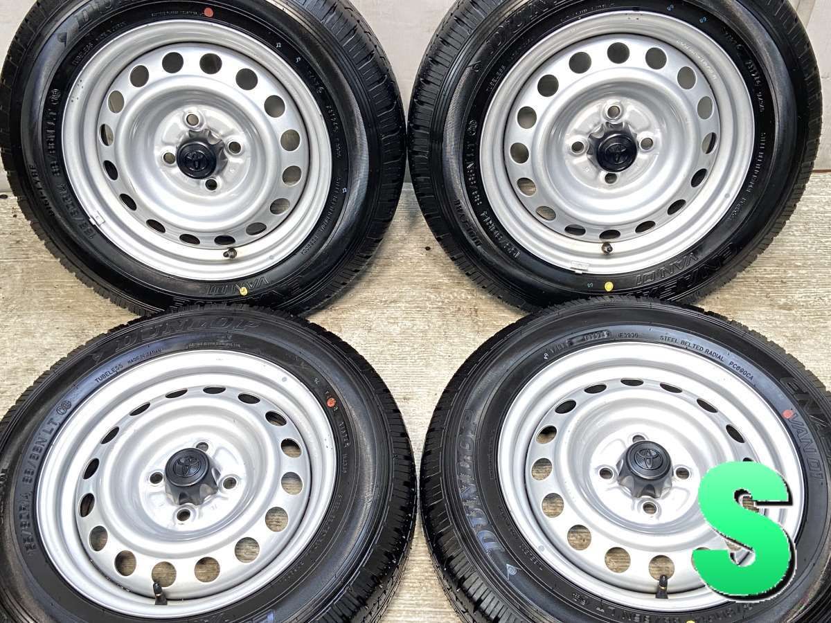 155|80R14 88|86LT ダンロップ エナセーブ VAN01 トヨタ純正 AL 14x5.0 100-4穴 タイヤ サマータイヤ ホイールセット 4本セット s14250422030