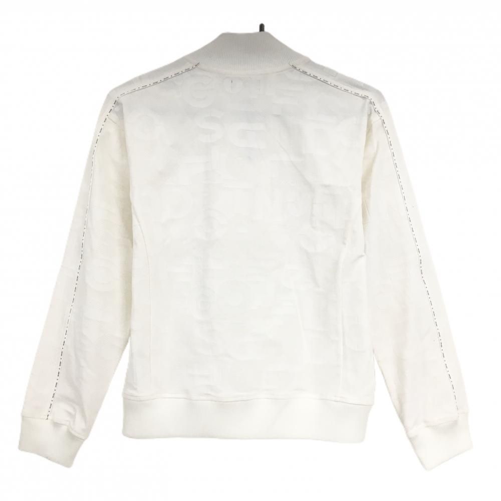 CPG ジャケットブルゾン 白 英字地模様 肩 袖ロゴライン 立体ロゴ レディース 2 M ゴルフウェア 2025年モデル CPG