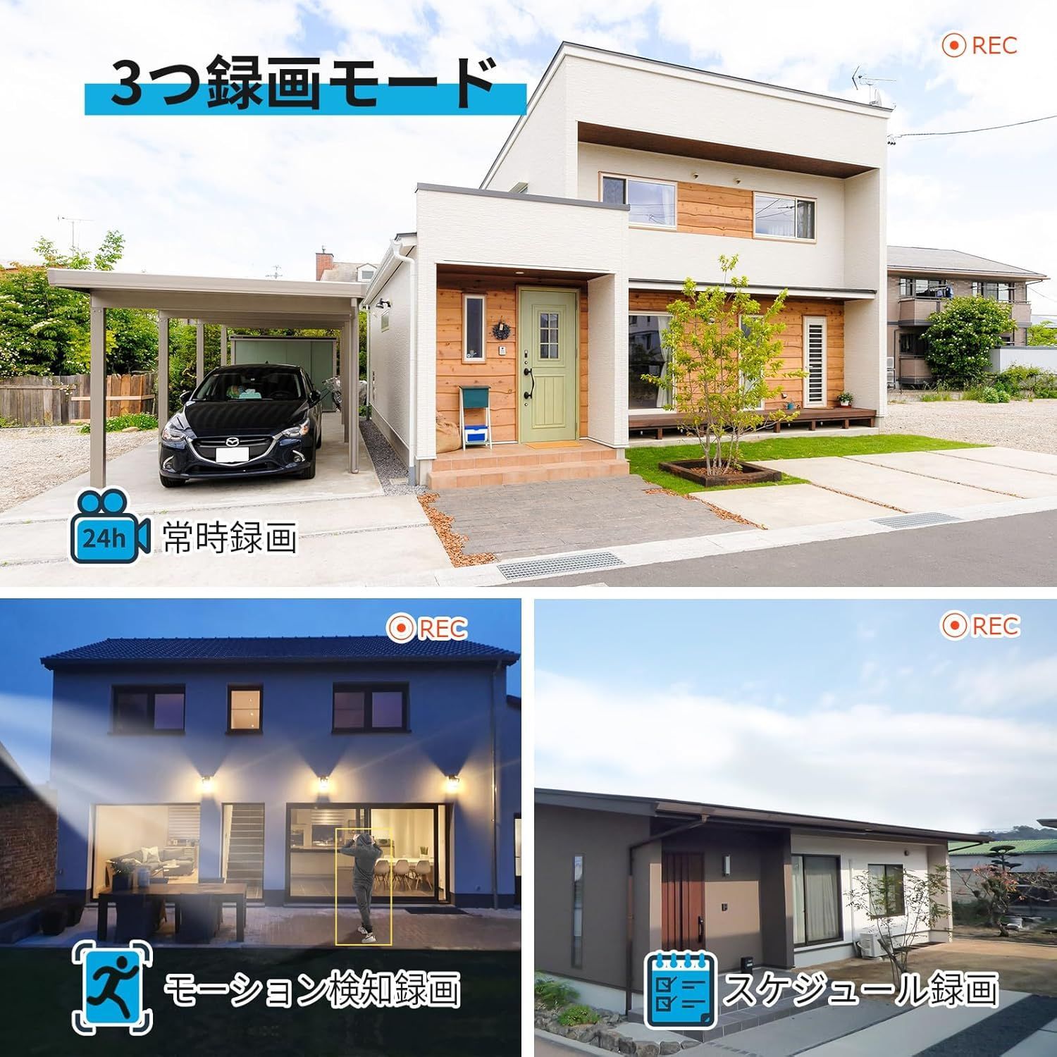 モニター付き 130°広角