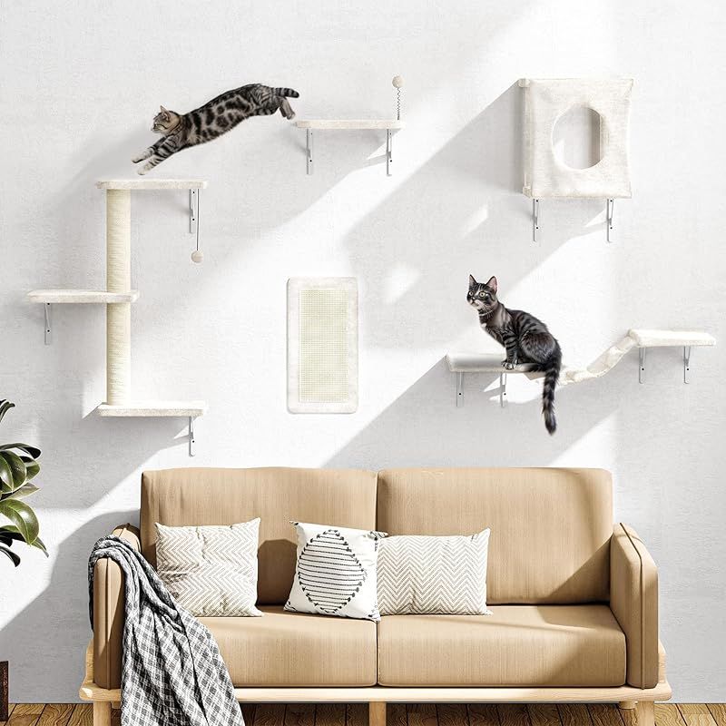 【新品】キャットウォーク 7つセット　壁掛け式　10㎏OK 猫用ウォーク 7つセット 猫家具 キャットステップ 壁掛け式 DIY