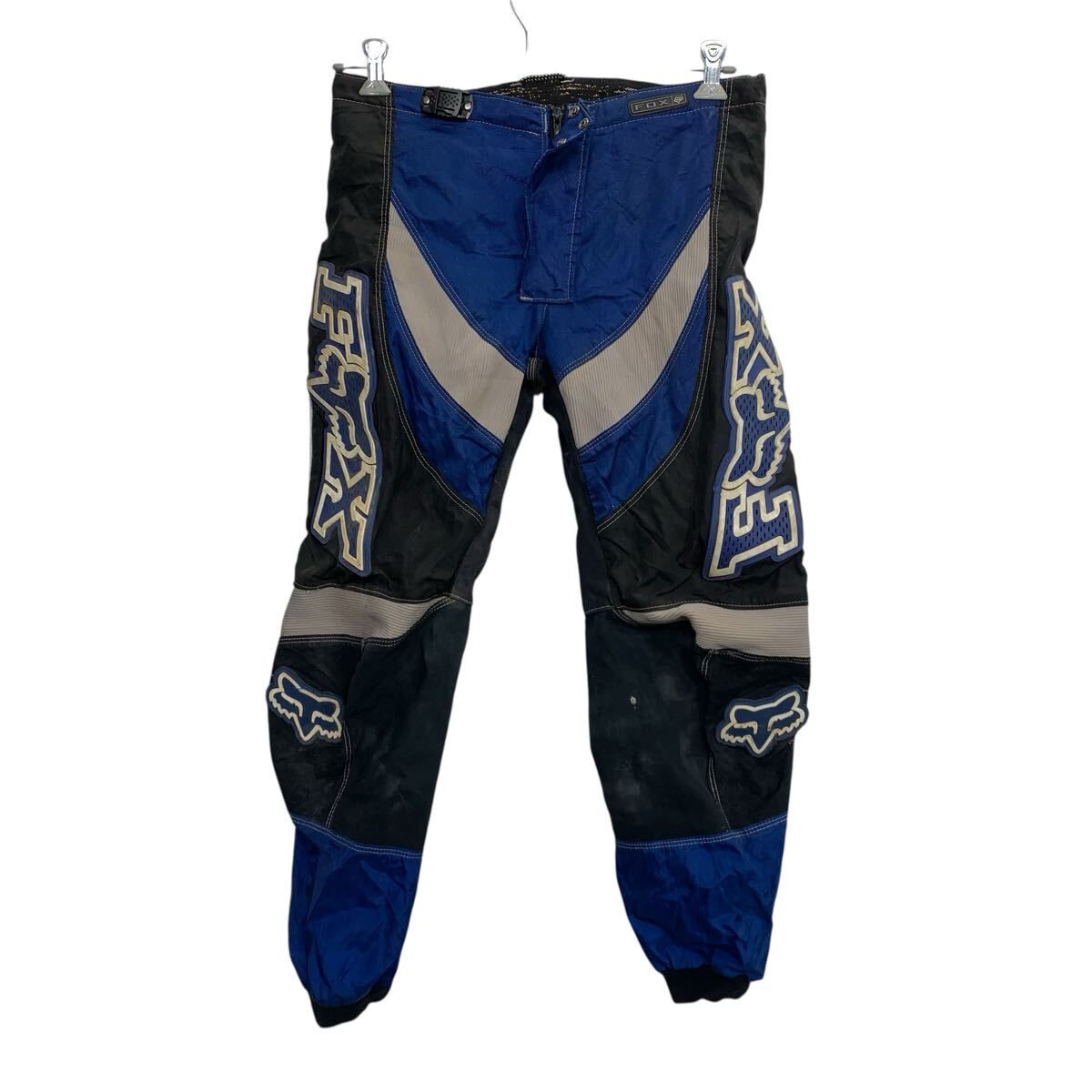 FOX モトクロスパンツ 32 ブラック ブルー フォックス ジップアップ