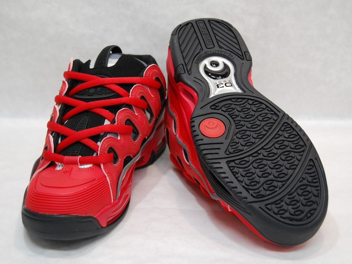 OSIRIS D3 2001 red/black/grey オサイラス レッド 真っ赤 ブラック 
