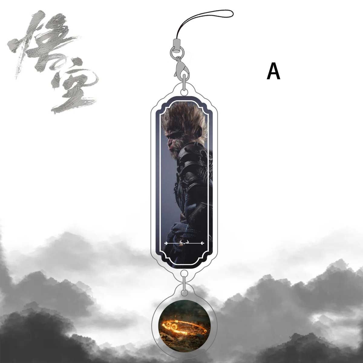 新品 Black Myth: Wukong 黒の神話: 悟空のペンダント ゲームグッズ アクリル バッグのペンダント かっこいい孫悟空の顔 携帯用 クリスマス ギフト