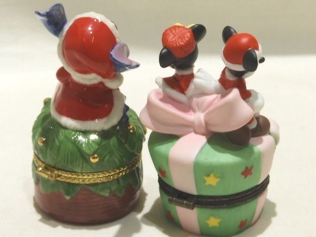 ディズニー ヒンジボックス 2個セット スティッチ 2006 ミッキー＆ミニー 2000 クリスマス ジュエリーボックス 小物入れ 7I