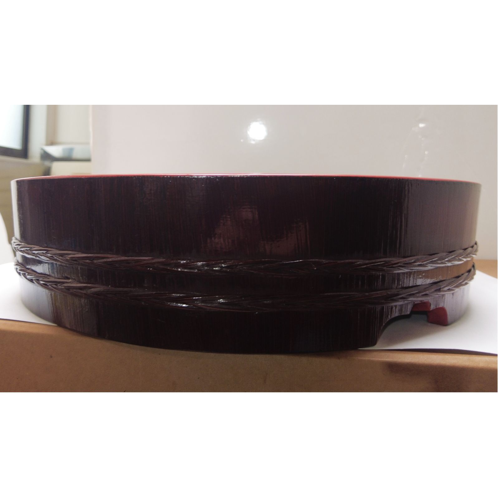  昭和の寿司桶 木製漆塗り 籐タガ 尺4寸桶 8人前 上 寿司桶 食器