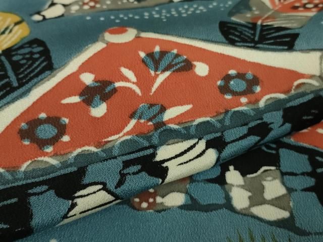 平和屋本店□超希少 人間国宝 芹沢圭介 型絵染 付下げ小紋 壺屋の實文