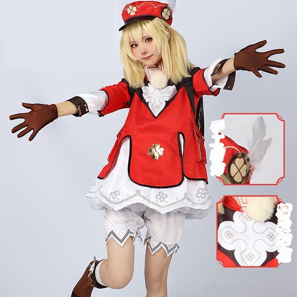 cosplay服原神可莉子供コスチュームセット花火の騎士大人