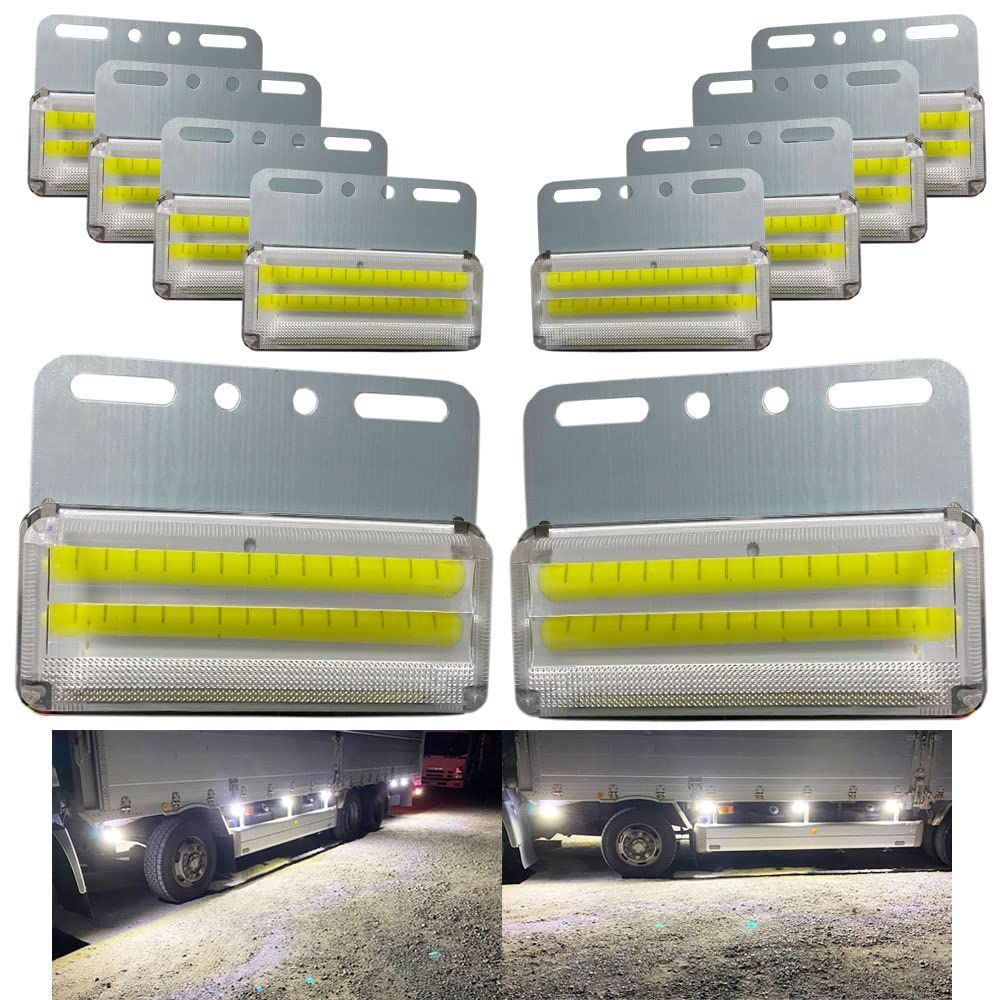 Color ホワイト Discover winds とってもまばゆいダウンライト搭載 マーカーランプ 24V COBチップ 面発光 明るい サイドマーカー トラック 10個セット ホワイト