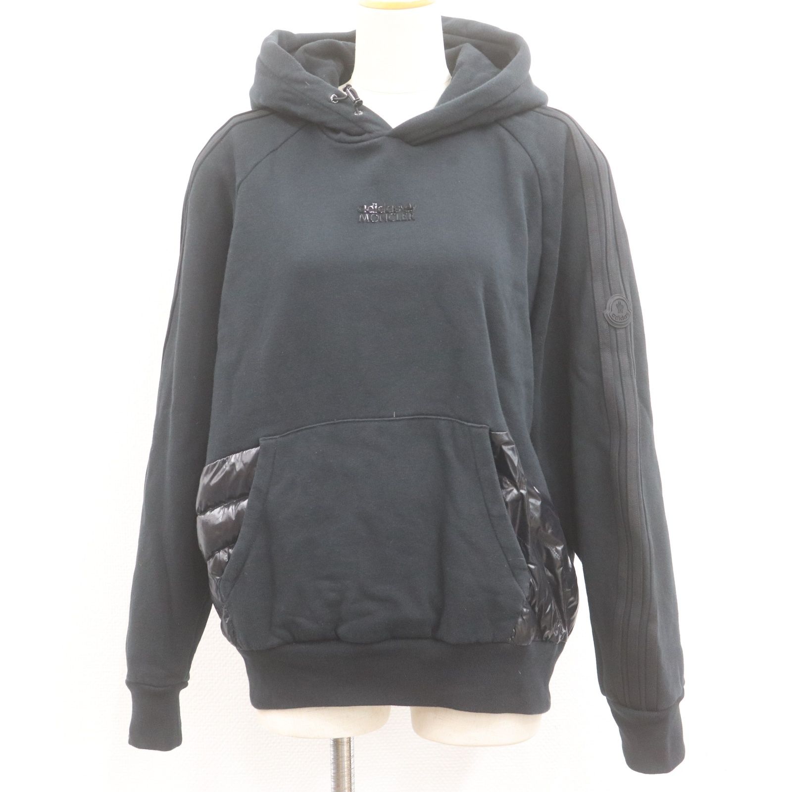 ITQ82V9K6DBK 国内正規品 MONCLER GENIUS adidas モンクレール ジーニアス アディダス フリース スウェットプルオーバー パーカー ブラック M