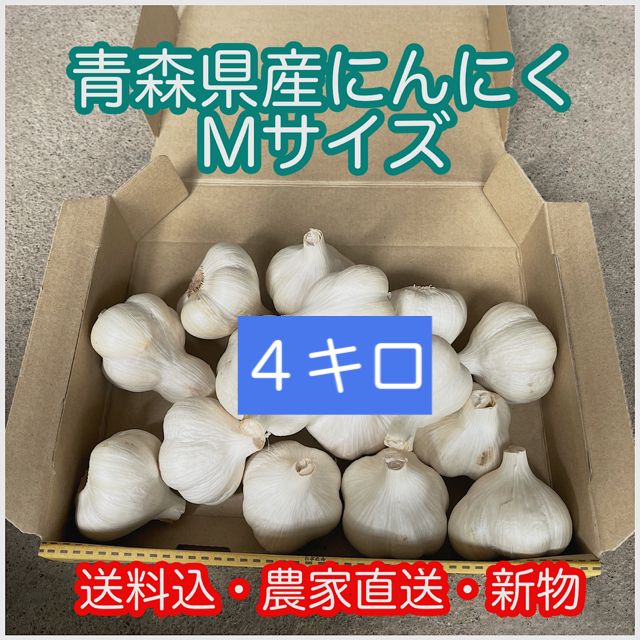 青森県産にんにくMサイズ15キロ 青森県産にんにく（福地ホワイト六片）Lサイズ2kg 約15玉×2 青森