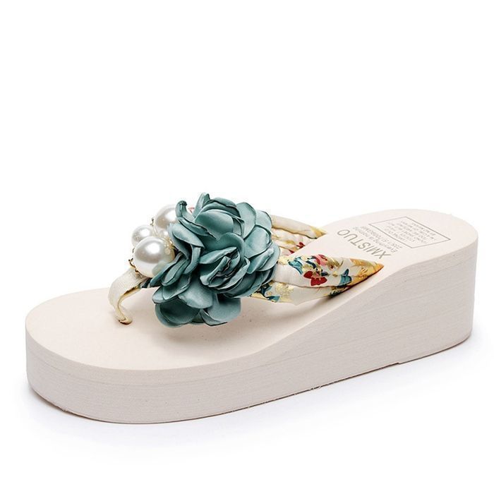 厚底 ビーチサンダル レディース 花柄 軽い トングサンダル 歩きやすい ヒール 海 痛くない 女の子 旅行 美脚 性用 履き心地 おしゃれ かわいい 軽量 滑り止め 夏 wanlong06