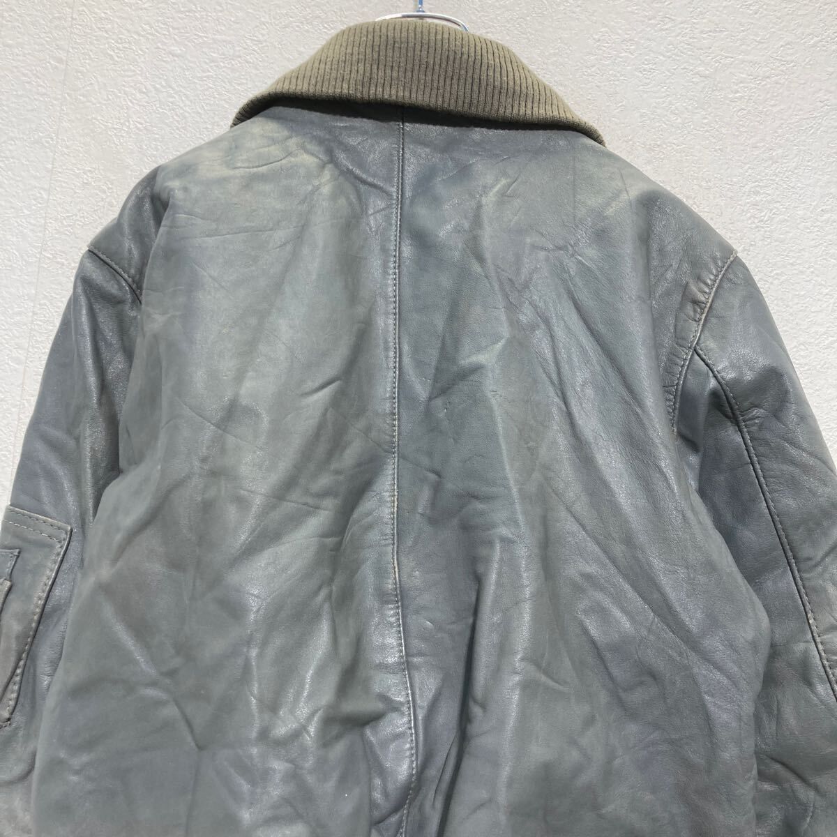 ドイツ軍 レザー フライトジャケット M グレー 民間品