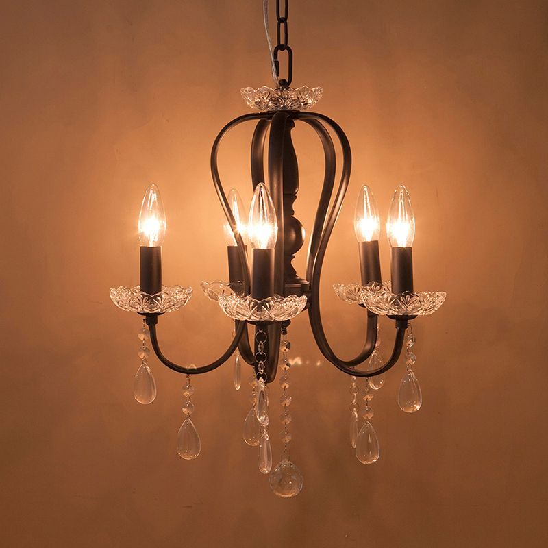 シャンデリア　吊照明　照明　E12/水雷型LED電球対応　アンティーク調　クラシカルシャンデリア　カルチェラタン　5灯 ホワイトブラッシュゴールド 送料無料吊照明クリスタル シャンデリア［Ansel アンセル（6灯