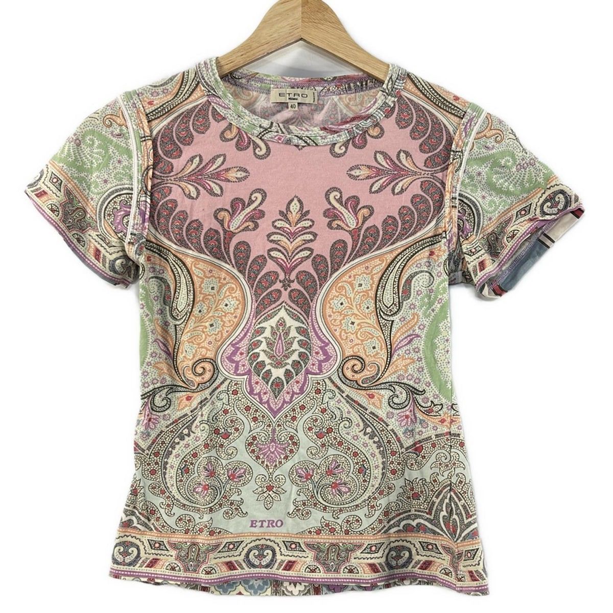 エトロ　ETRO 半袖カットソー　バンダナ柄　ペイズリー柄　40 M ETRO(エトロ) 半袖カットソー サイズ40 M レディース - ピンク