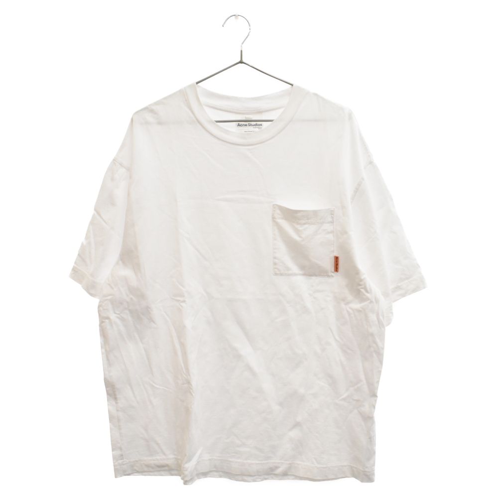 Acne Studios ホワイト 半袖Tシャツ Acne Studios アクネ ストゥディオズ フェイスパッチ刺繍 クルー