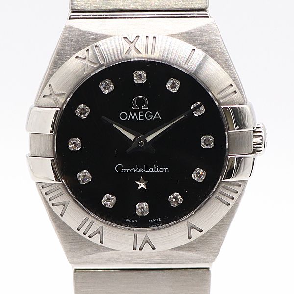 級 稼働 オメガ コンステレーション 91329753 12PD QZ 黒文字盤 レディース腕時計 5721210 10NBT KMR ABC16825