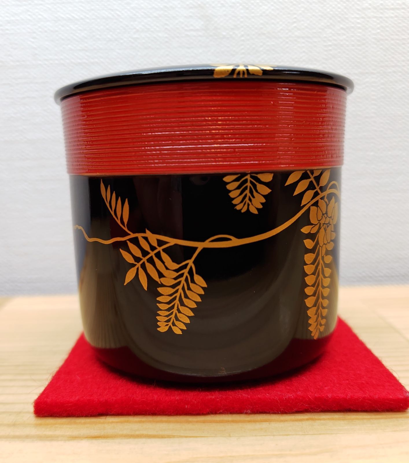 逢絢亭 茶道具 棗 紫寿茶器 京塗 藤蒔絵 表千家書付 初瀬川柳庵 共箱入り