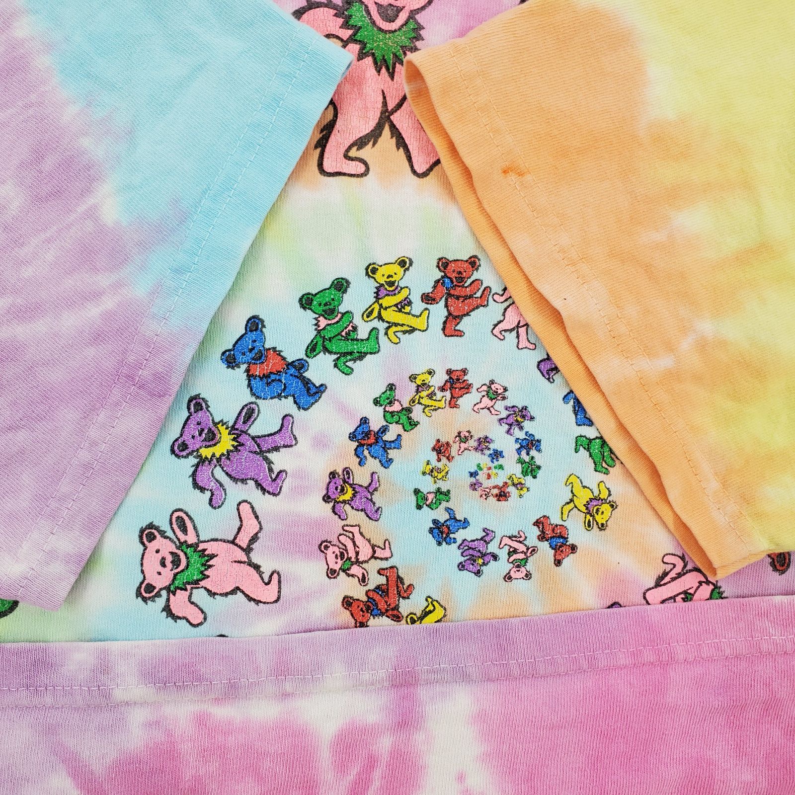 90s GRATEFULDEAD タイダイロンT 古着 90s Grateful Dead 「Ship of Fools」 スカル ローズ