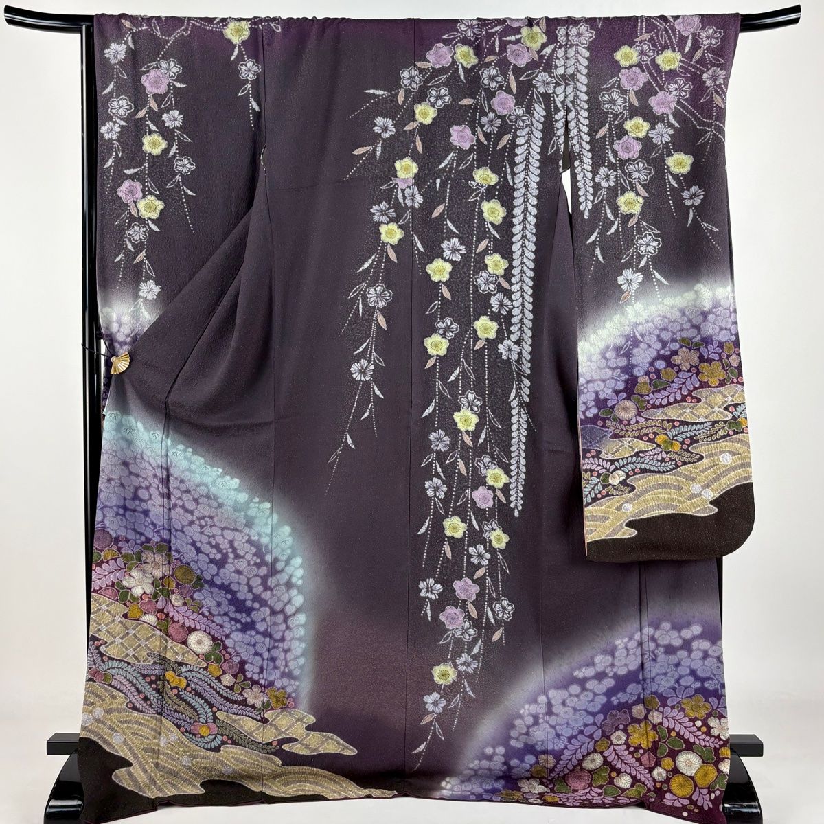 【再値下げ❗】振袖　辻ケ花　正絹　落款あり 振袖）正絹 絞り辻が花模様 振袖（美品）（リサイクル）（着物