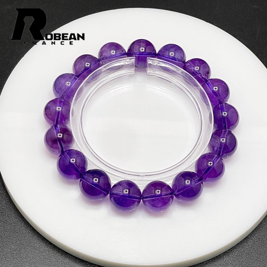 在庫切れ 夢色 EU製 定価5万円ROBEAN・アメジストファントムパワーストーン ブレスレット アクセサリー 天然石 レア 綺麗 お守り 貴重 幸運 贈り物 プレゼント ギフト 9.3-9.9mm 1008J014