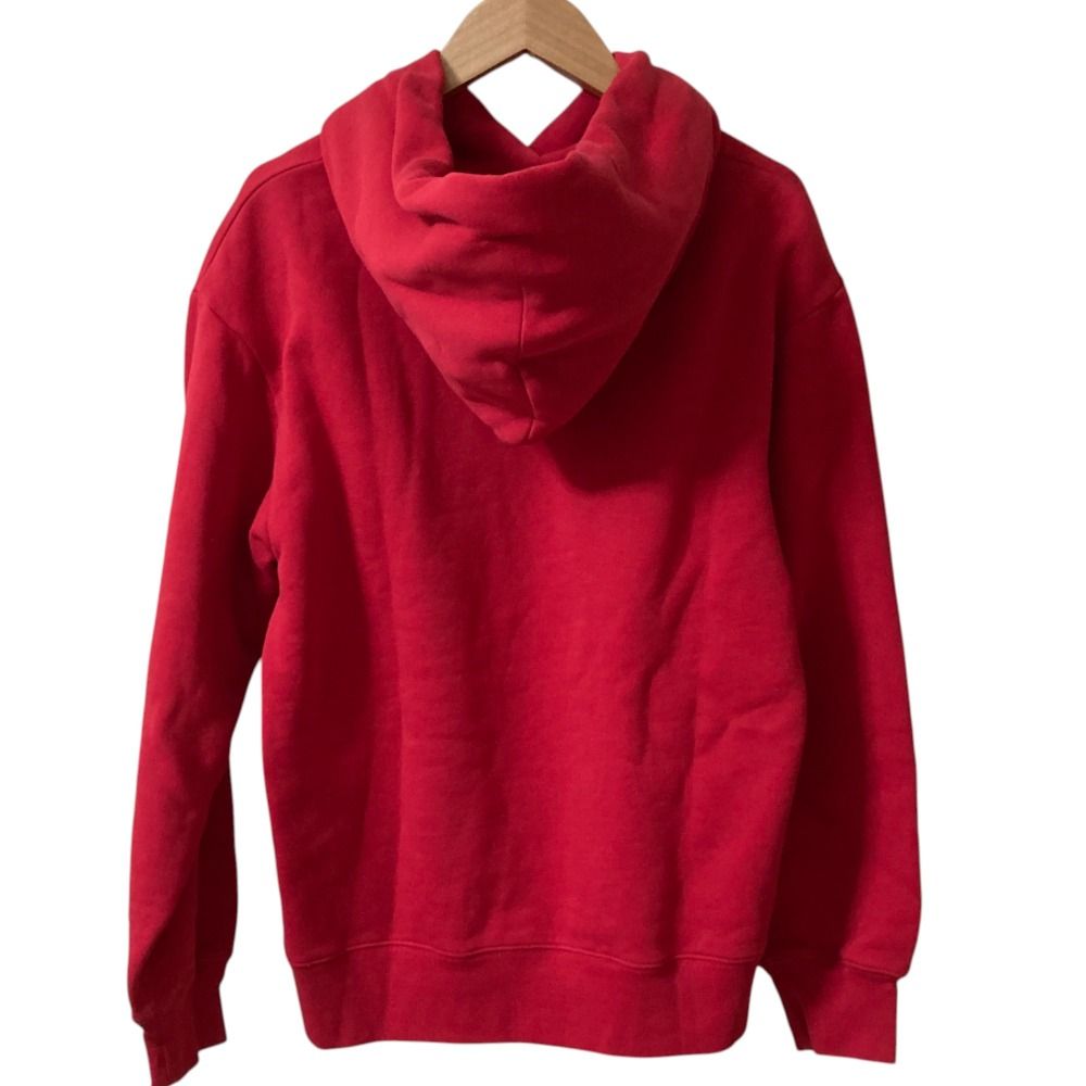 PATOU パトゥ ロゴプリント スウェット フーディ プルオーバー パーカー サイズS レッド レディース 古着